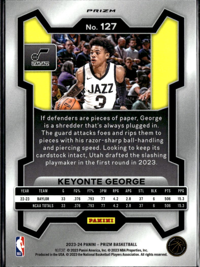 Keyonte George 2023-24 Prizm RC Red Sparkle Prizm SSP Rookie RC Utah Jazz