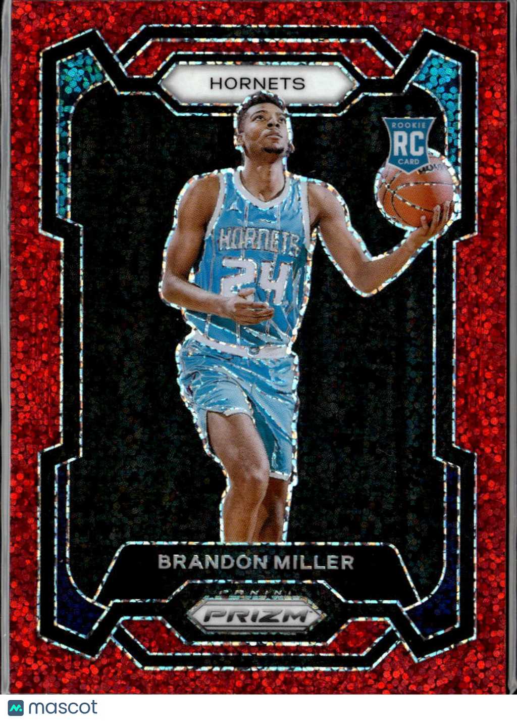 Brandon Miller 2023-24 Prizm Red Sparkle Prizm Rookie RC SSP Charlotte Hornets