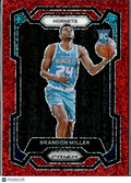 Brandon Miller 2023-24 Prizm Red Sparkle Prizm Rookie RC SSP Charlotte Hornets