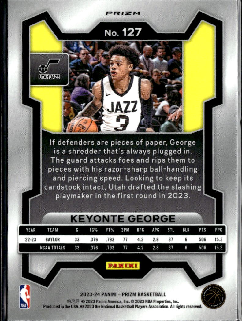 Keyonte George 2023-24 Prizm RC Red Sparkle Prizm SSP Rookie RC Utah Jazz