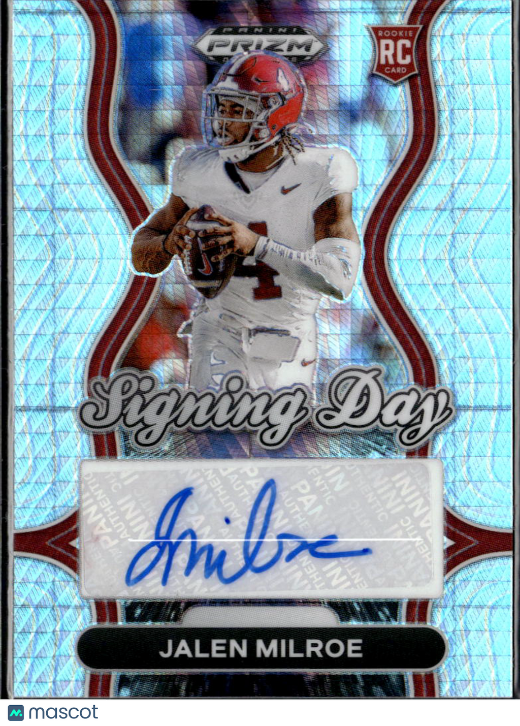Jalen Milroe 2025 Prizm Draft Auto Autograph RC Alabama Crimson Tide