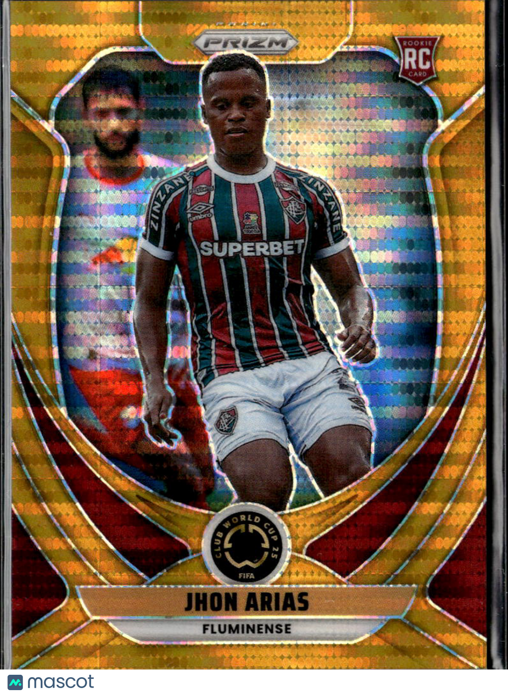 Jhon Arias 2025 Panini Prizm FIFA GOLD Mojo Prizm Rookie RC 3/10 Fluminense