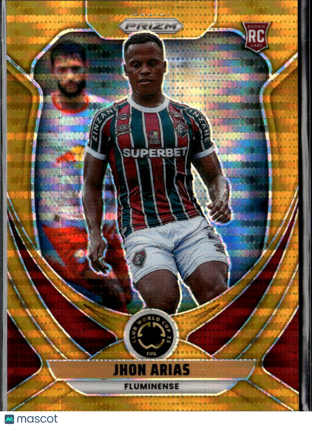 Jhon Arias 2025 Panini Prizm FIFA GOLD Mojo Prizm Rookie RC 3/10 Fluminense