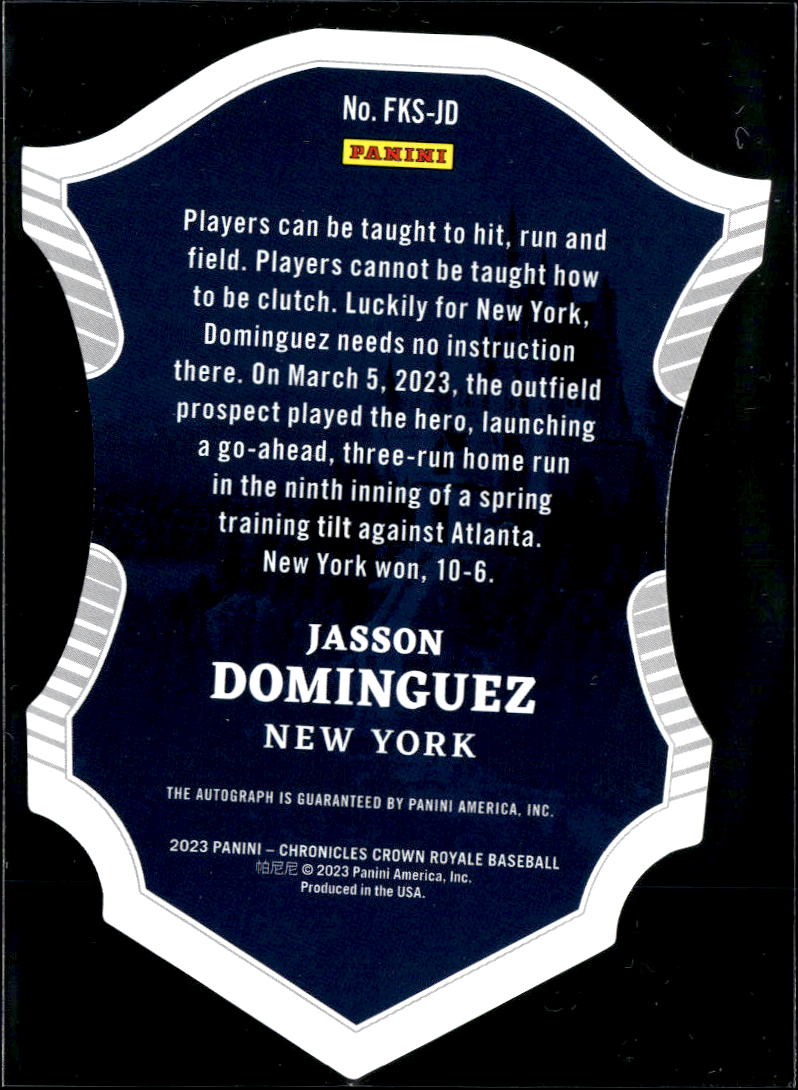 Jasson Dominguez 2023 Crown Royale Auto Autograph 66/99 New York Yankees