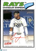 Chandler Simpson 2026 Topps Heritage Auto /77 Tampa Bay Rays