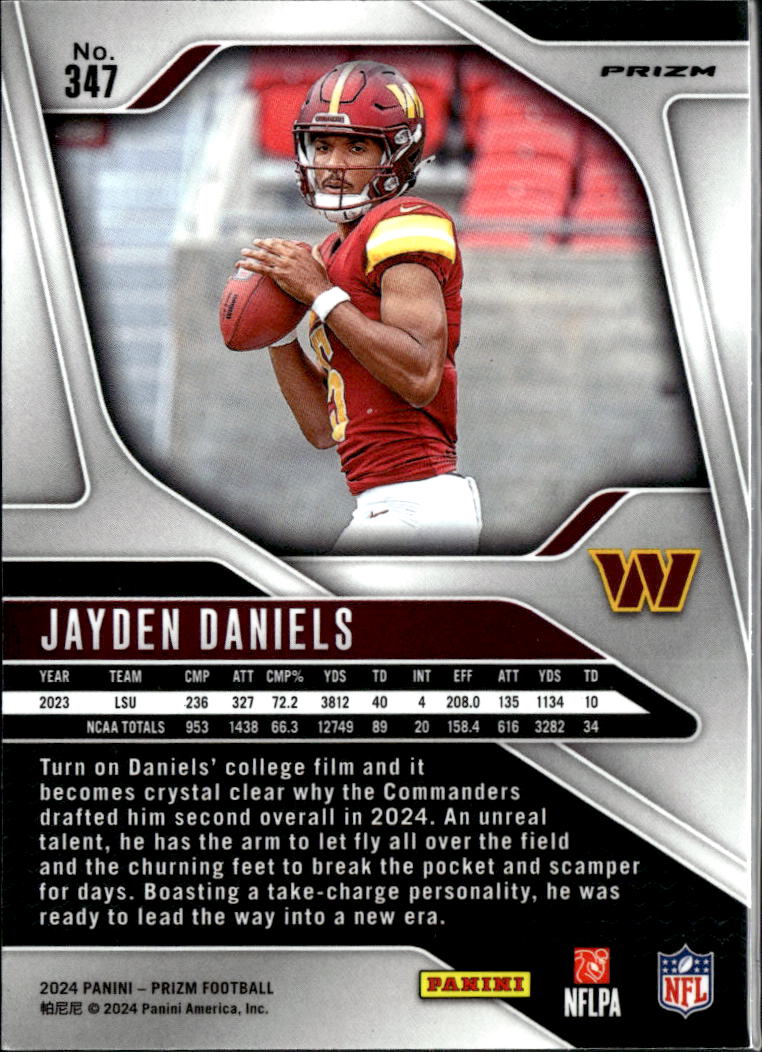 Jayden Daniels 2024 Prizm Red White Blue Prizm Rookie RC Washington Commanders