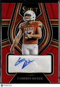 Cameron Dicker 2022 Select Draft Auto Autograph Red RC Texas Longhorns