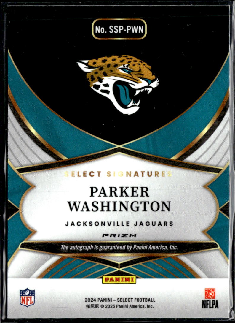 Parker Washington 2025 Select Auto Autograph Jacksonville Jaguars