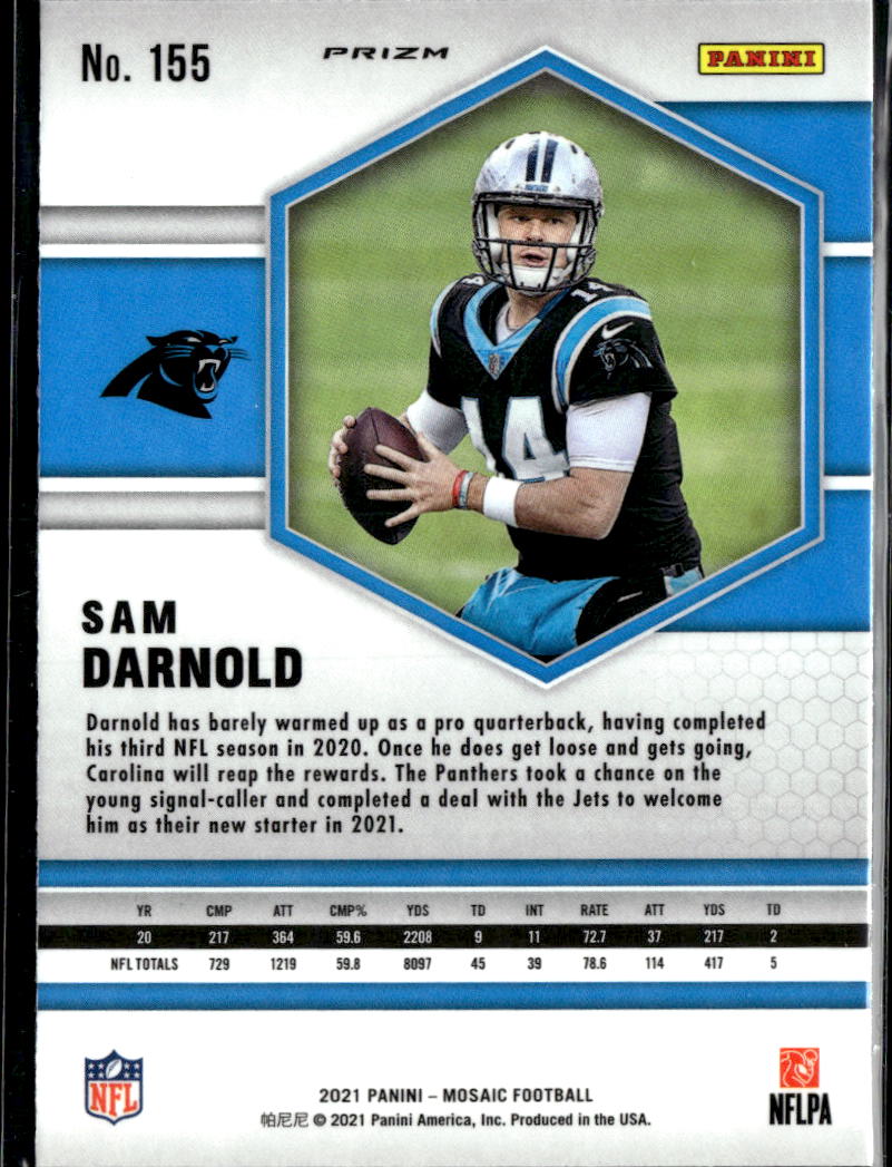 Sam Darnold 2021 Mosaic Genesis SSP SHORTPRINT Carolina Panthers