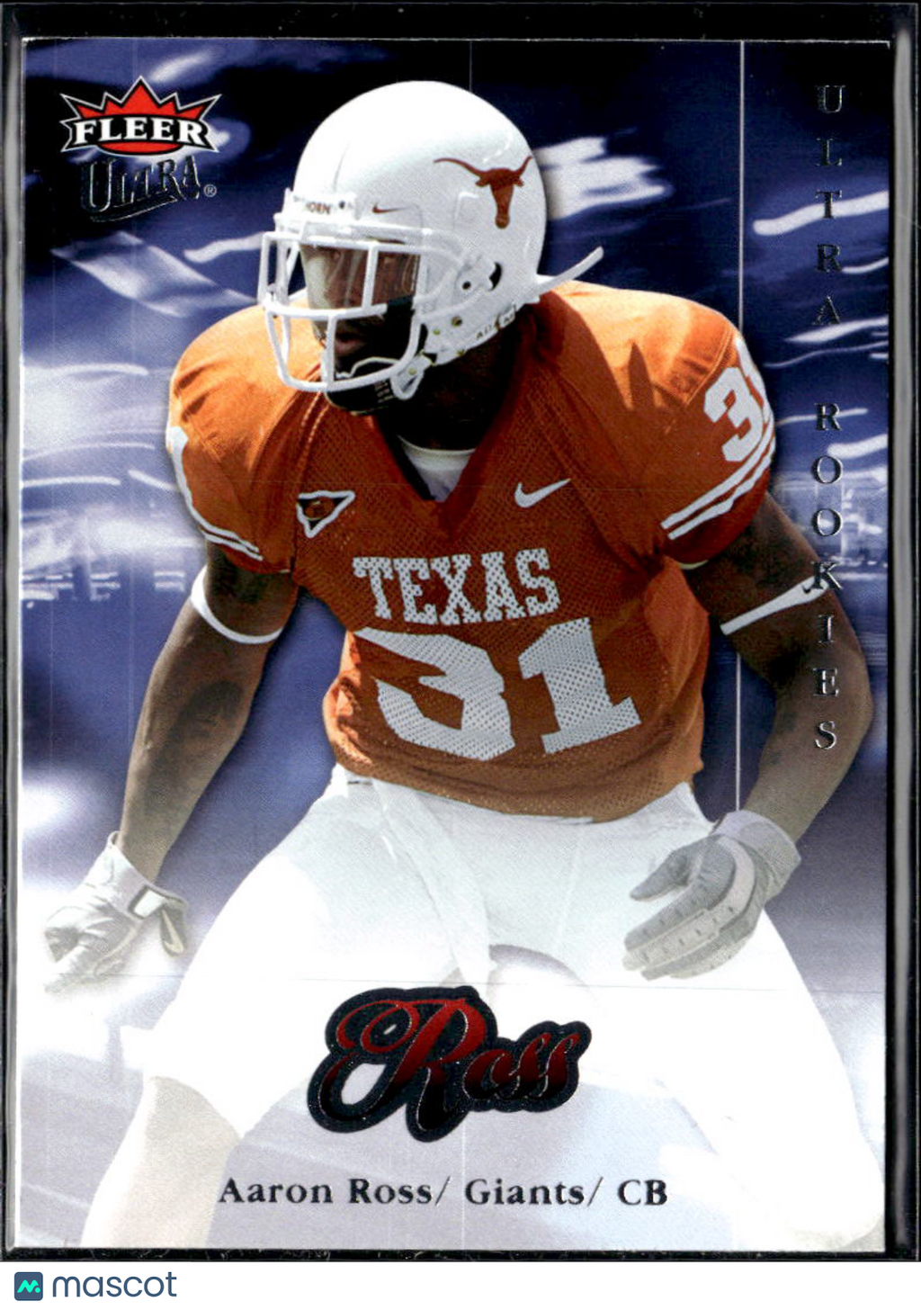 Aaron Ross 2007 Fleer Ultra Image Variation SSP RC Rookie Texas Longhorns