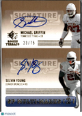 Selvin Young / Michael Griffin 2007 SP Auto Autograph 23/75 Texas Longhorns