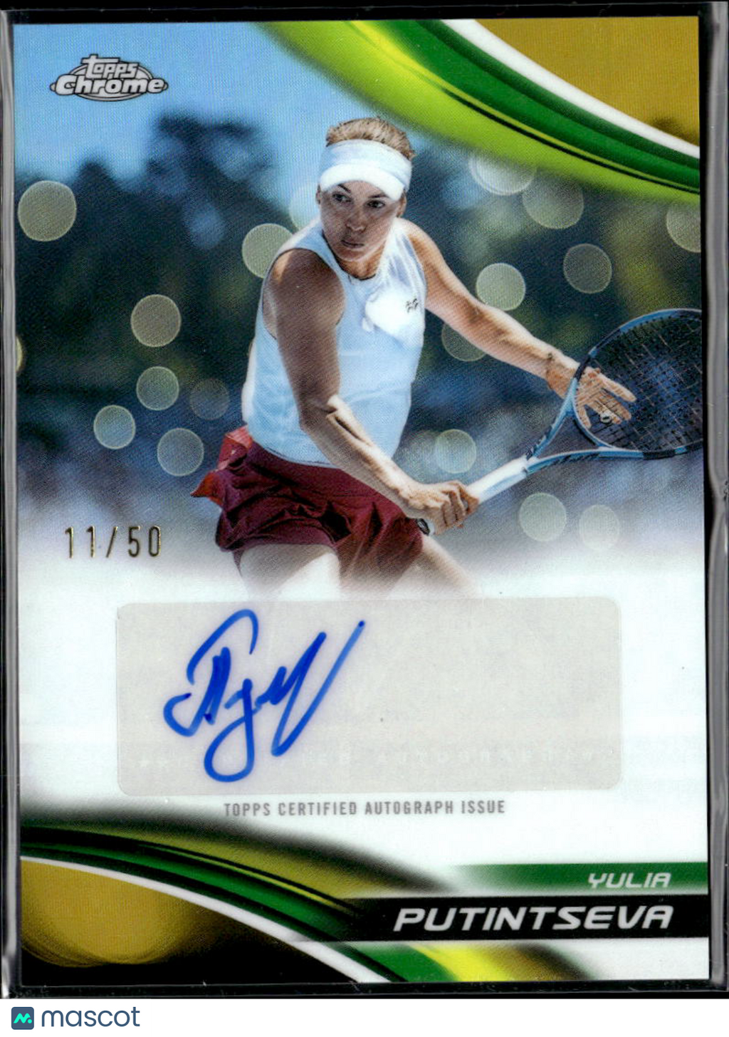 Yulia Putintseva 2025 Topps Chrome Tennis Auto Autograph GOLD 11/50