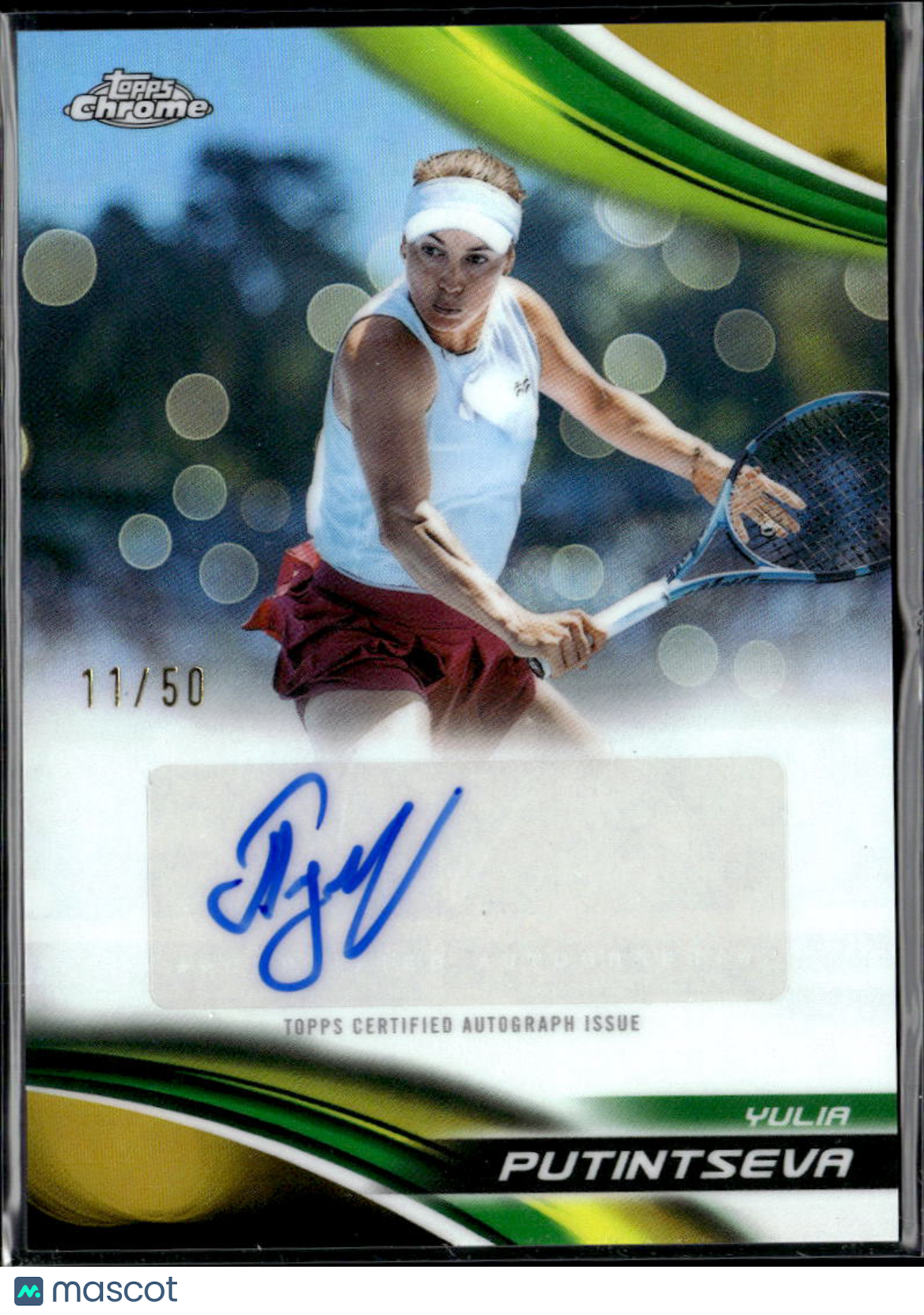 Yulia Putintseva 2025 Topps Chrome Tennis Auto Autograph GOLD 11/50