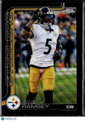 Jalen Ramsey 2025 Topps Chrome Black Wave Refractor 1/10 Pittsburgh Steelers