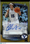 Richie Saunders 2025 Bowman Chrome 1st Auto Autograph GOLD 17/50 BYU Cougars