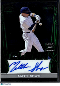 Matt Shaw 2023 Leaf Trinity Clear Auto Autograph RC Green 20/25 Chicago Cubs