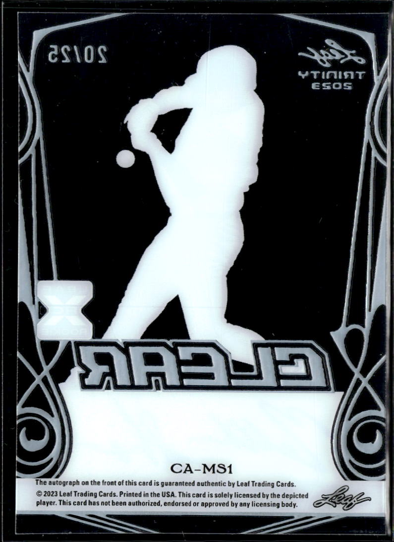 Matt Shaw 2023 Leaf Trinity Clear Auto Autograph RC Green 20/25 Chicago Cubs
