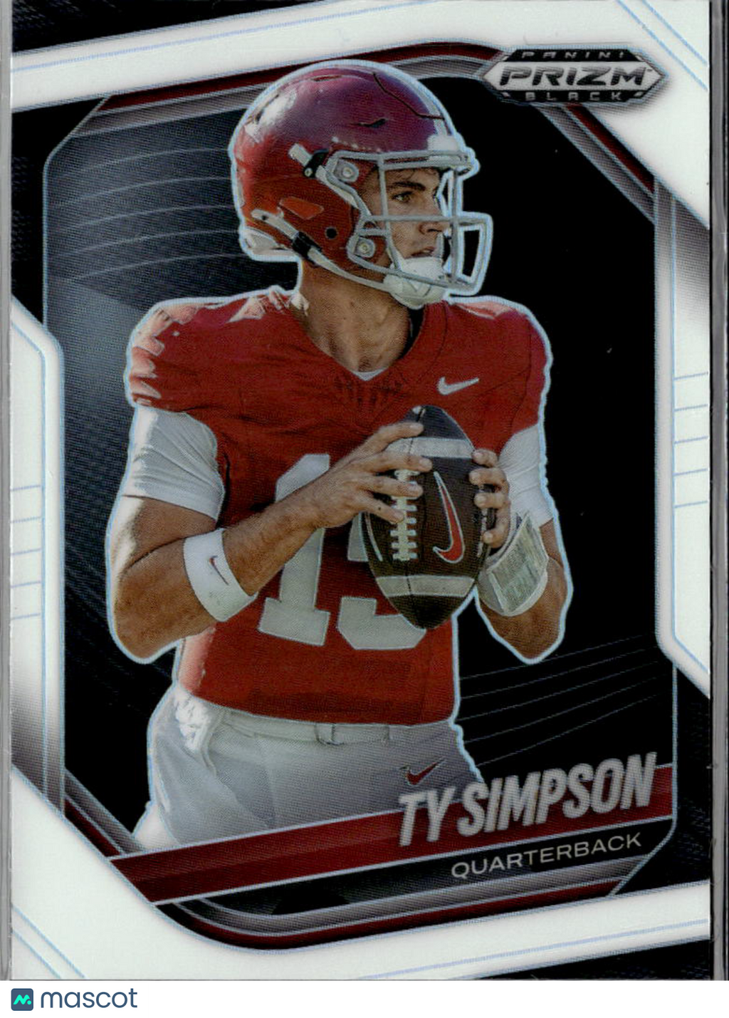 Ty Simpson 2025 Prizm Black White Prizm Rookie RC 16/175 Alabama LA Rams
