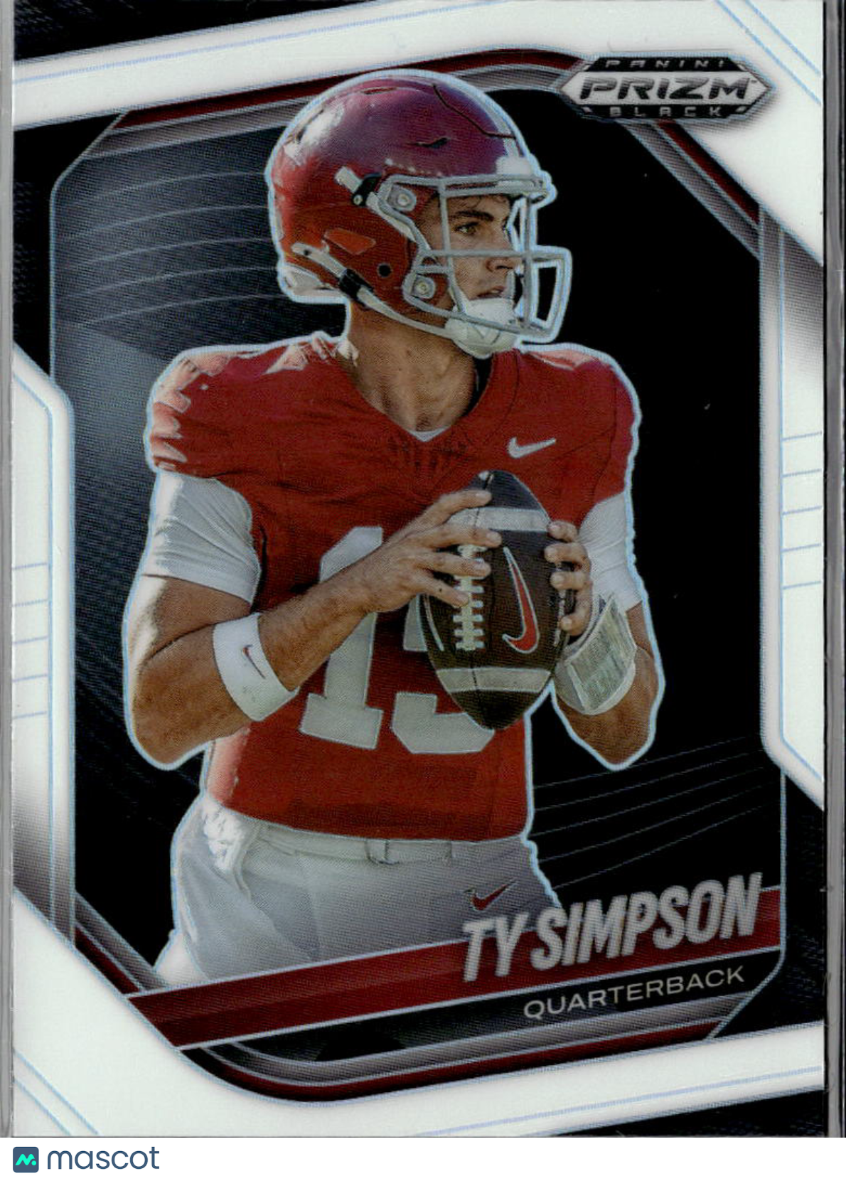 Ty Simpson 2025 Prizm Black White Prizm Rookie RC 16/175 Alabama LA Rams