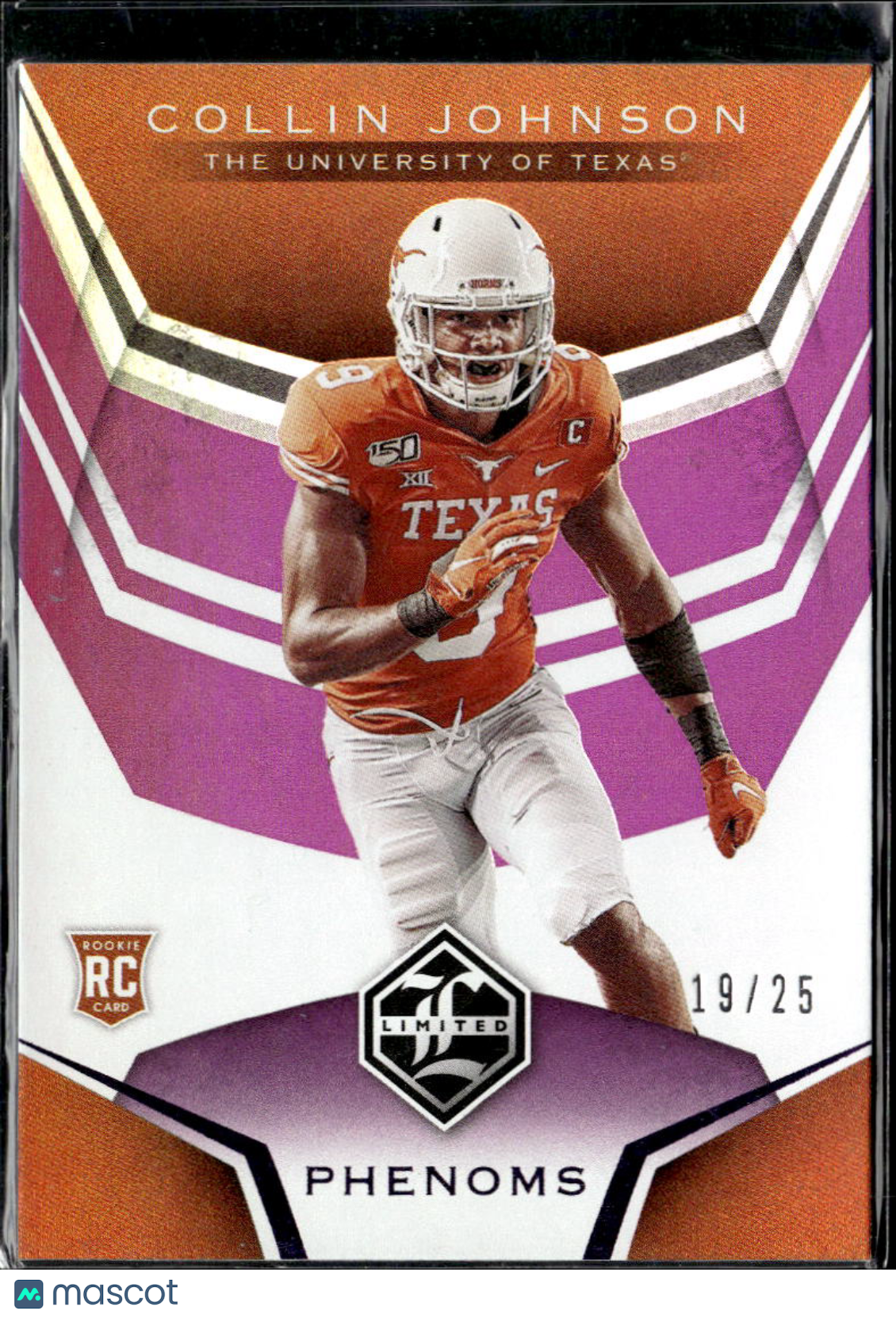Collin Johnson 2020 Limited Purple Rookie RC 19/25 Texas Longhorns