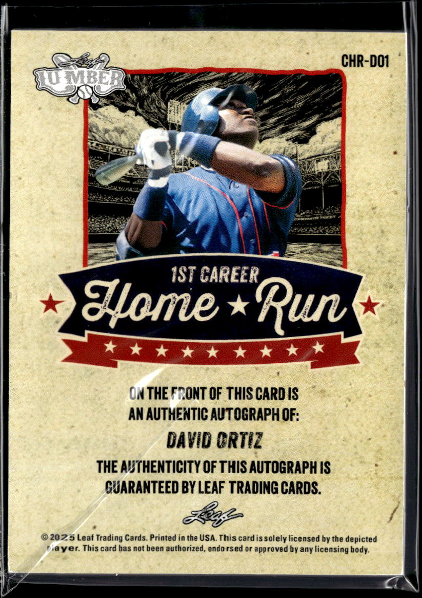 David Ortiz 2025 Leaf Lumber Auto Autograph 4/7 Minnesota Twins