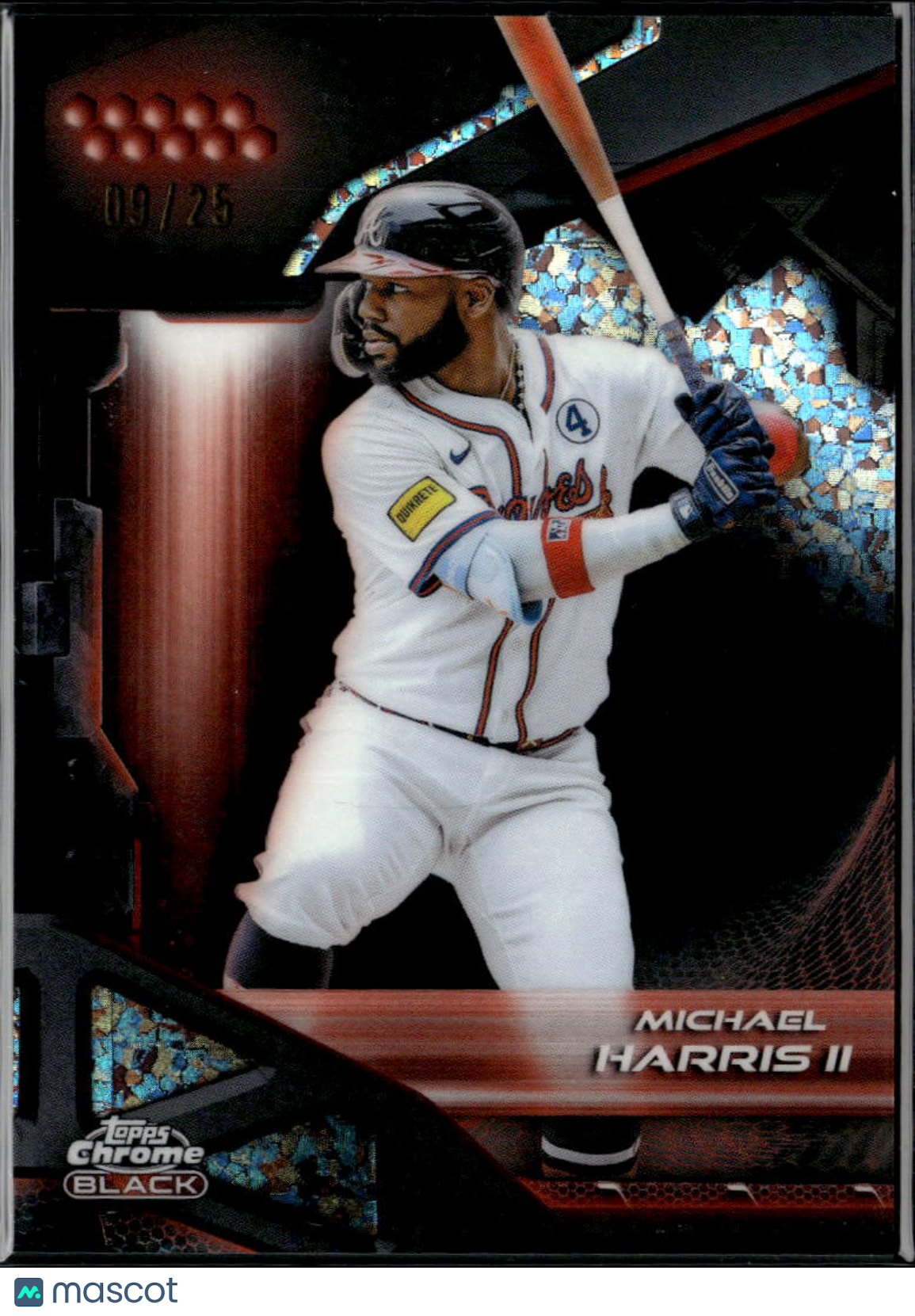 Michael Harris II 2026 Topps Chrome Black Orange Refractor 9/25 Atlanta Braves