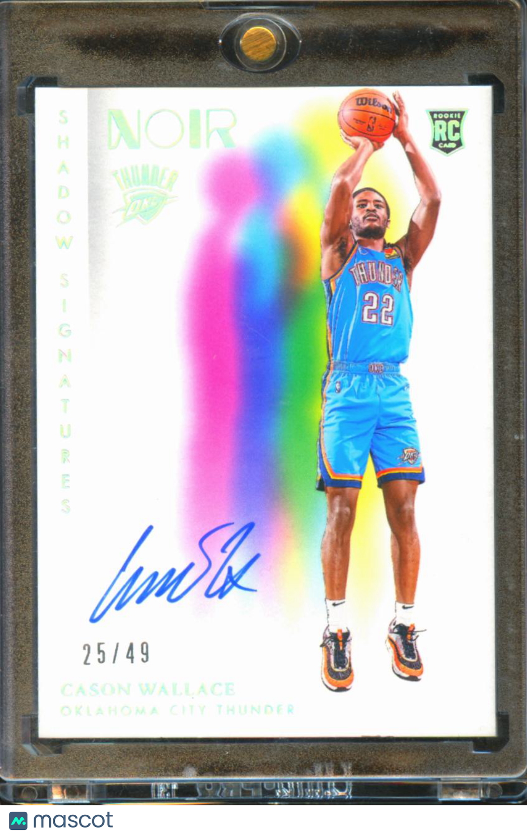 Cason Wallace 20243-24 NOIR Auto Autograph RC 25/49 Oklahoma City Thunder