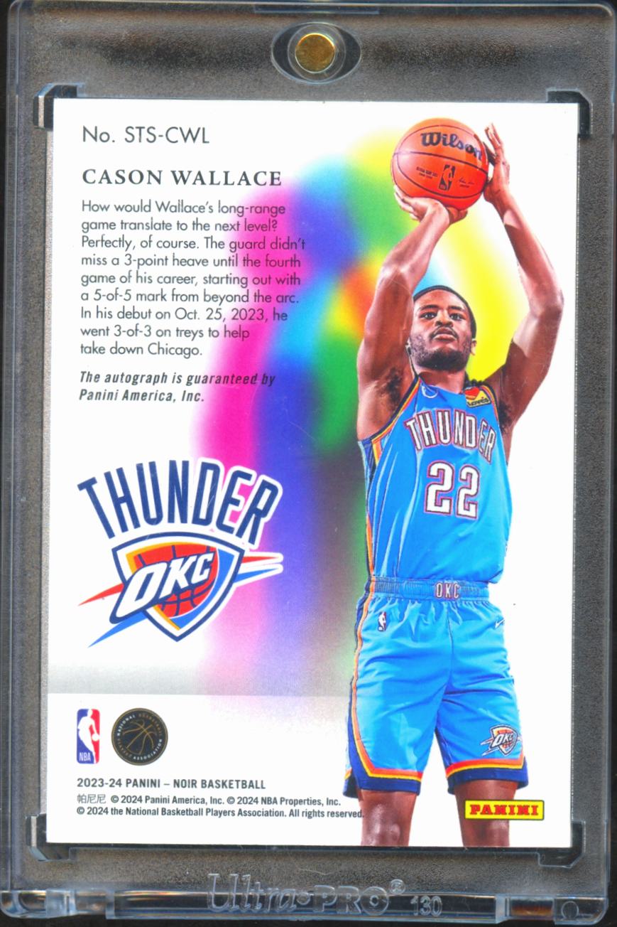 Cason Wallace 20243-24 NOIR Auto Autograph RC 25/49 Oklahoma City Thunder