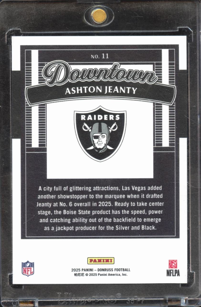 Ashton Jeanty 2025 Donruss DOWNTOWN SSP CASE HIT RC Las Vegas Raiders