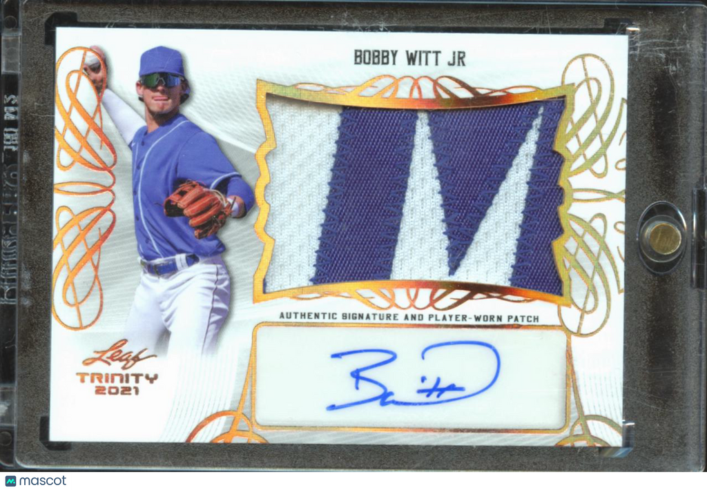 Bobby Witt Jr. 2021 Leaf Trinity Auto Autograph Nameplate Patch KC Royals