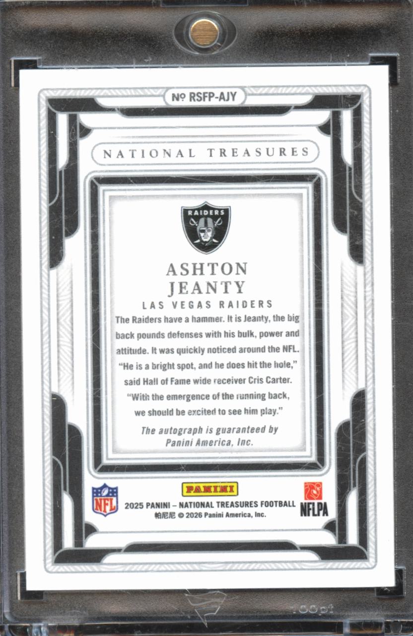 Ashton Jeanty 2025 National Treasures Auto Autograph RC 14/99 Las Vegas Raiders