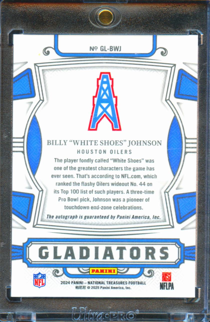 Billy White Shoes Johnson 2025 National Treasures Auto Autograph 2/10 Oilers