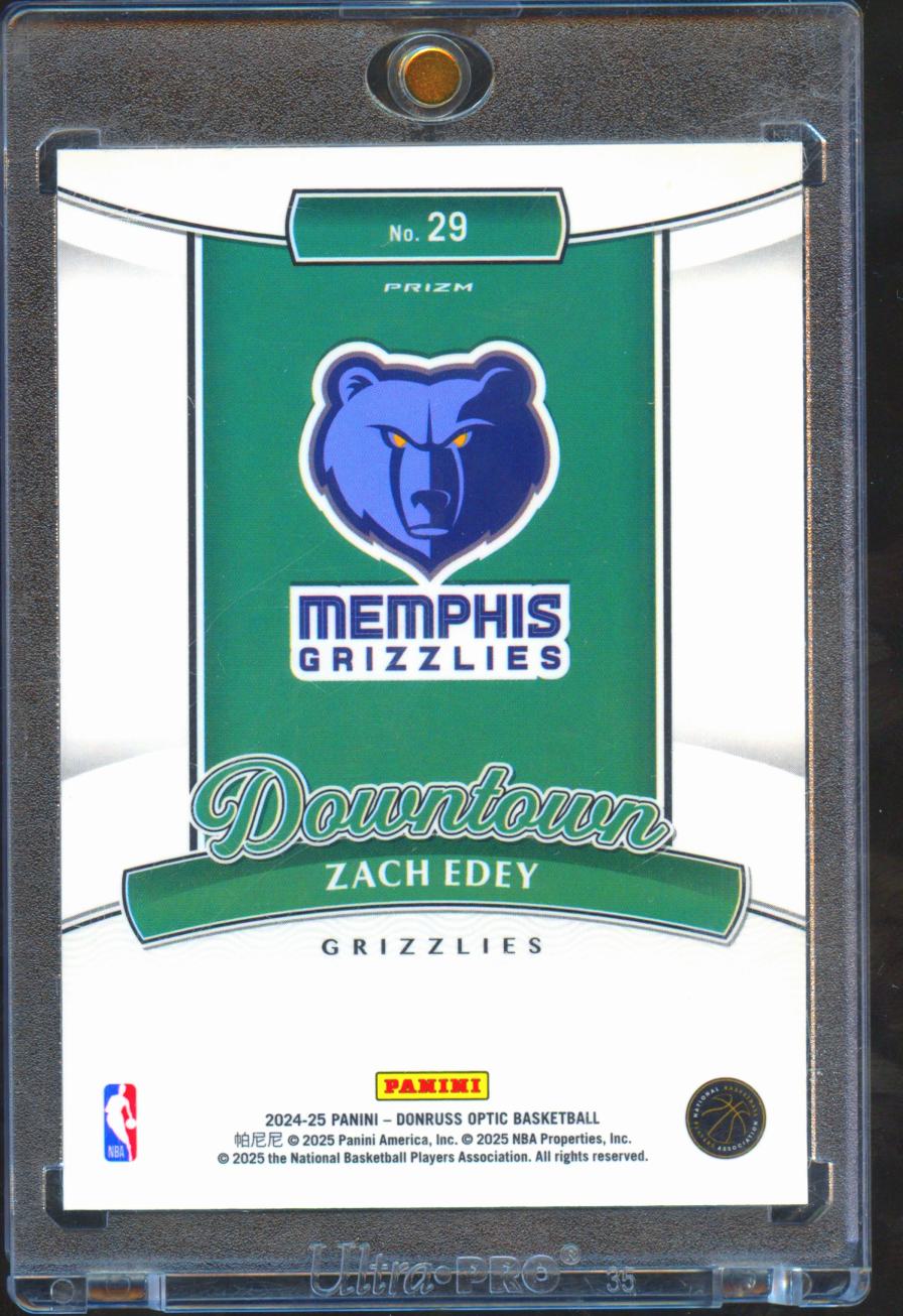 Zach Edey 2024-25 Optic DOWNTOWN SSP CASE HIT Rookie RC Memphis Grizzlies