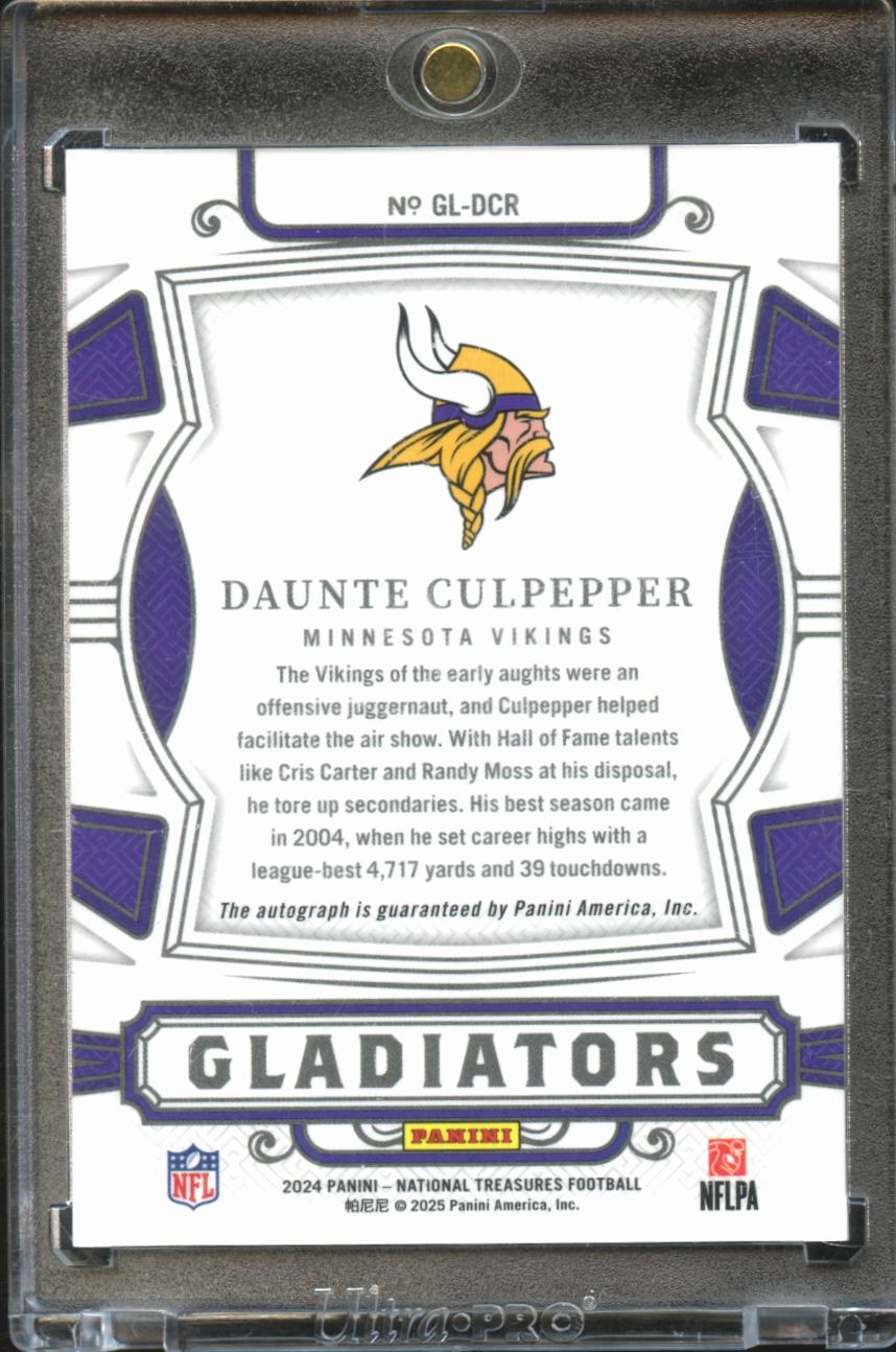 Daunte Culpepper 2025 National Treasures Gladiators Auto Autograph 3/10 Vikings