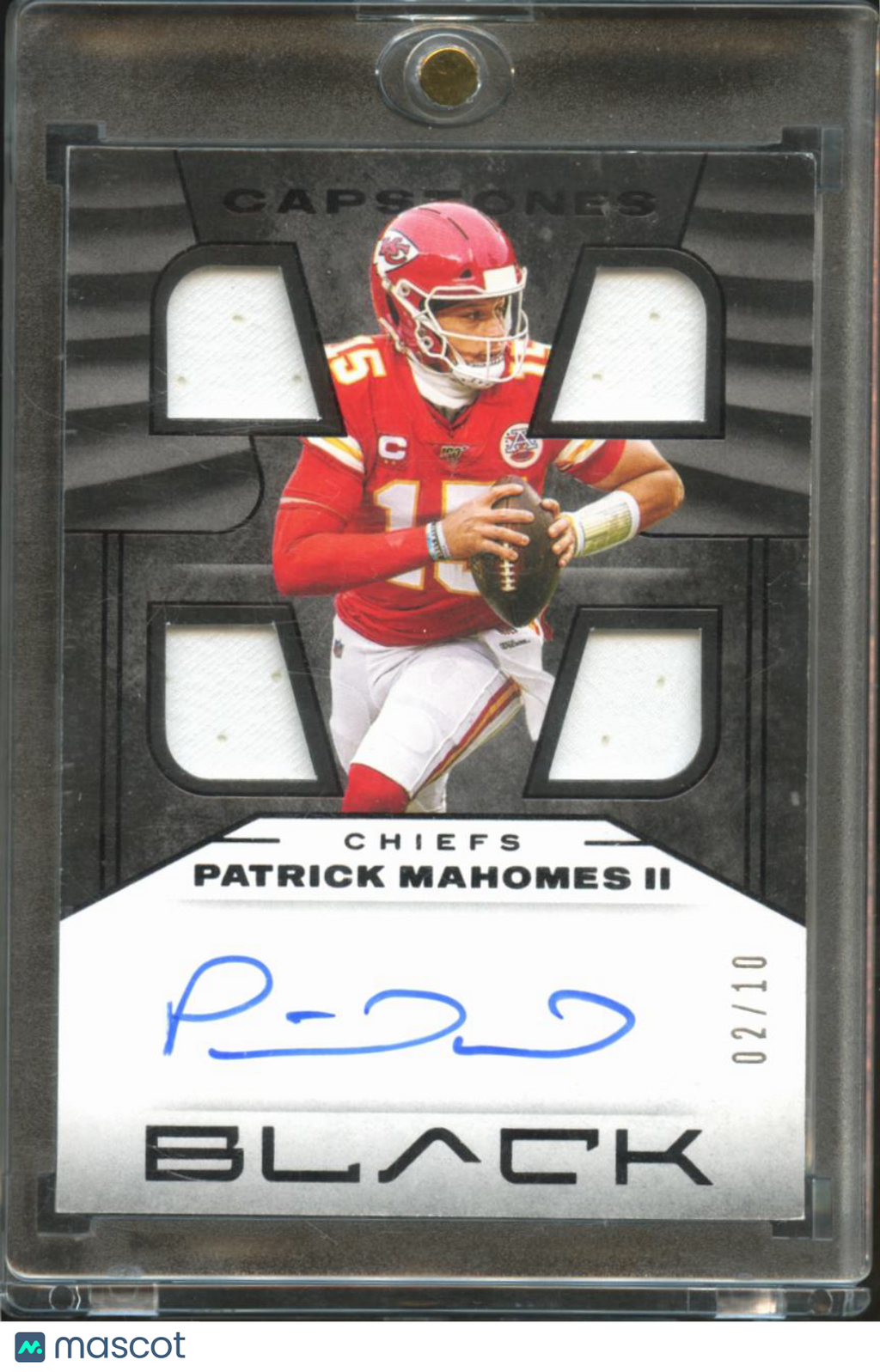 Patrick Mahomes II 2020 Panini Black Capstones Auto Autograph 2/10 KC Chiefs