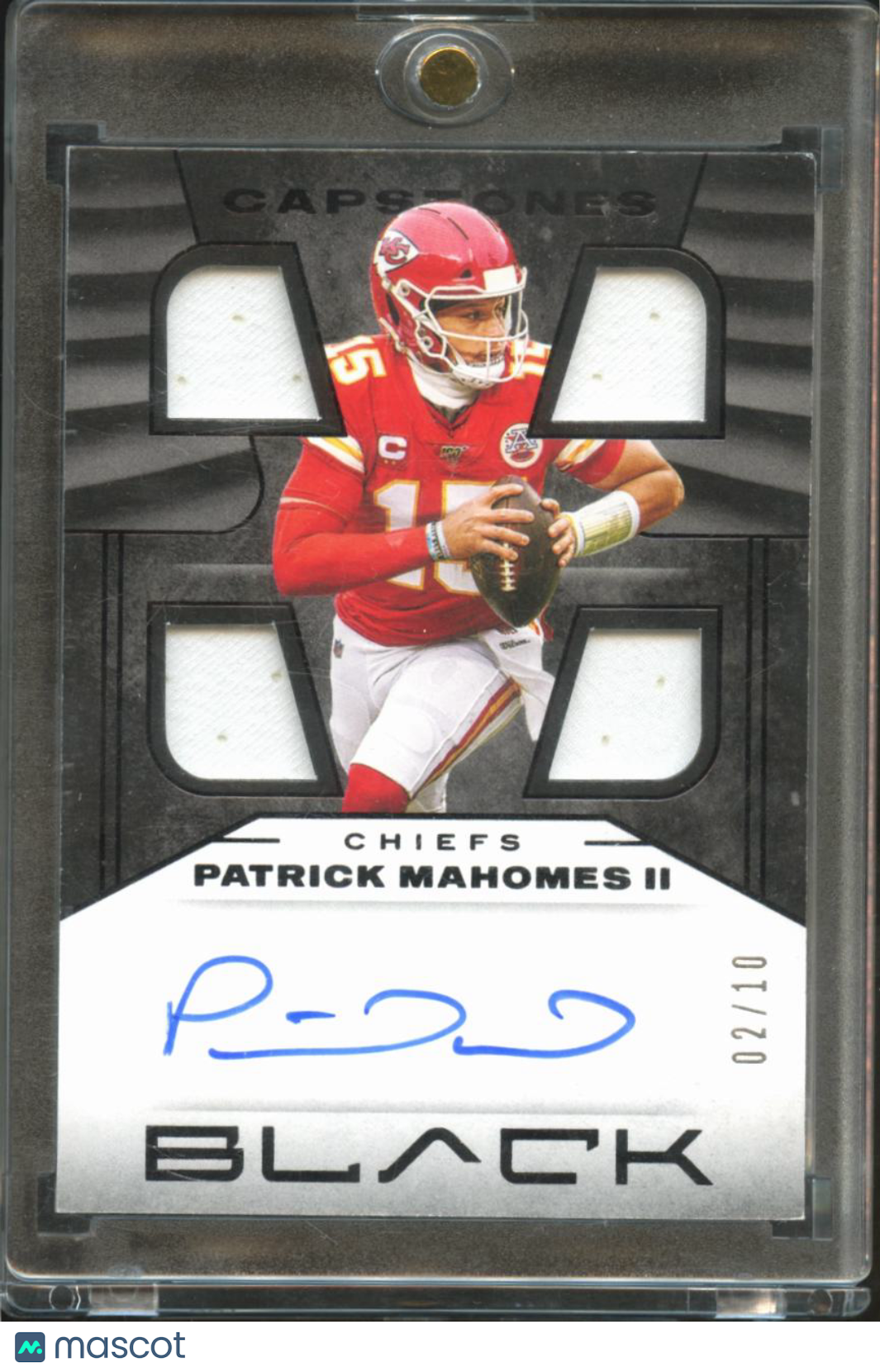 Patrick Mahomes II 2020 Panini Black Capstones Auto Autograph 2/10 KC Chiefs