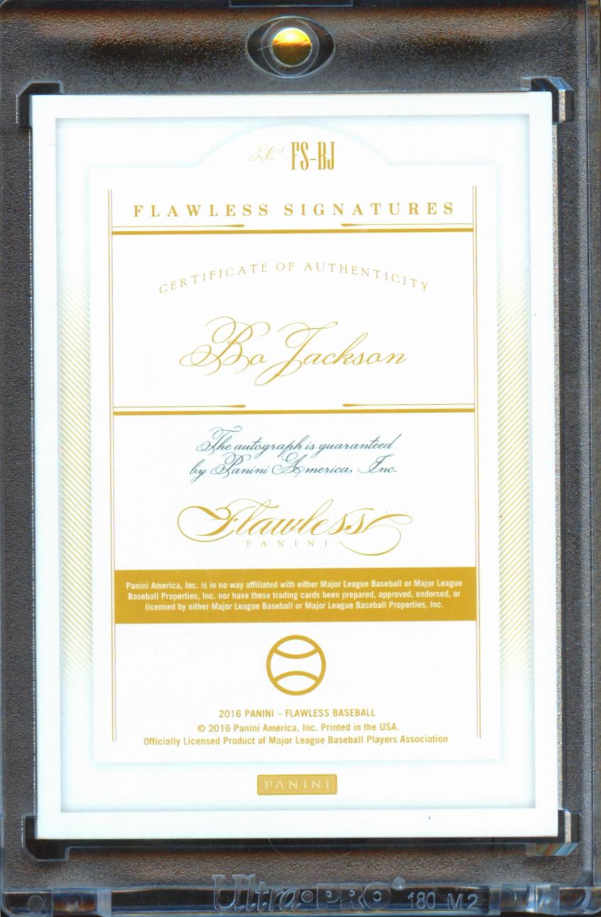 Bo Jackson 2016 Flawless On Card Auto Autograph 17/25 Kansas City Royals