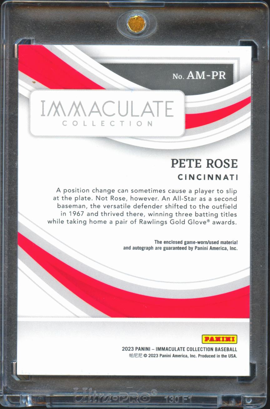 Pete Rose 2023 Immaculate Auto Autograph Game Worn Patch 46/49 Cincinnati Reds