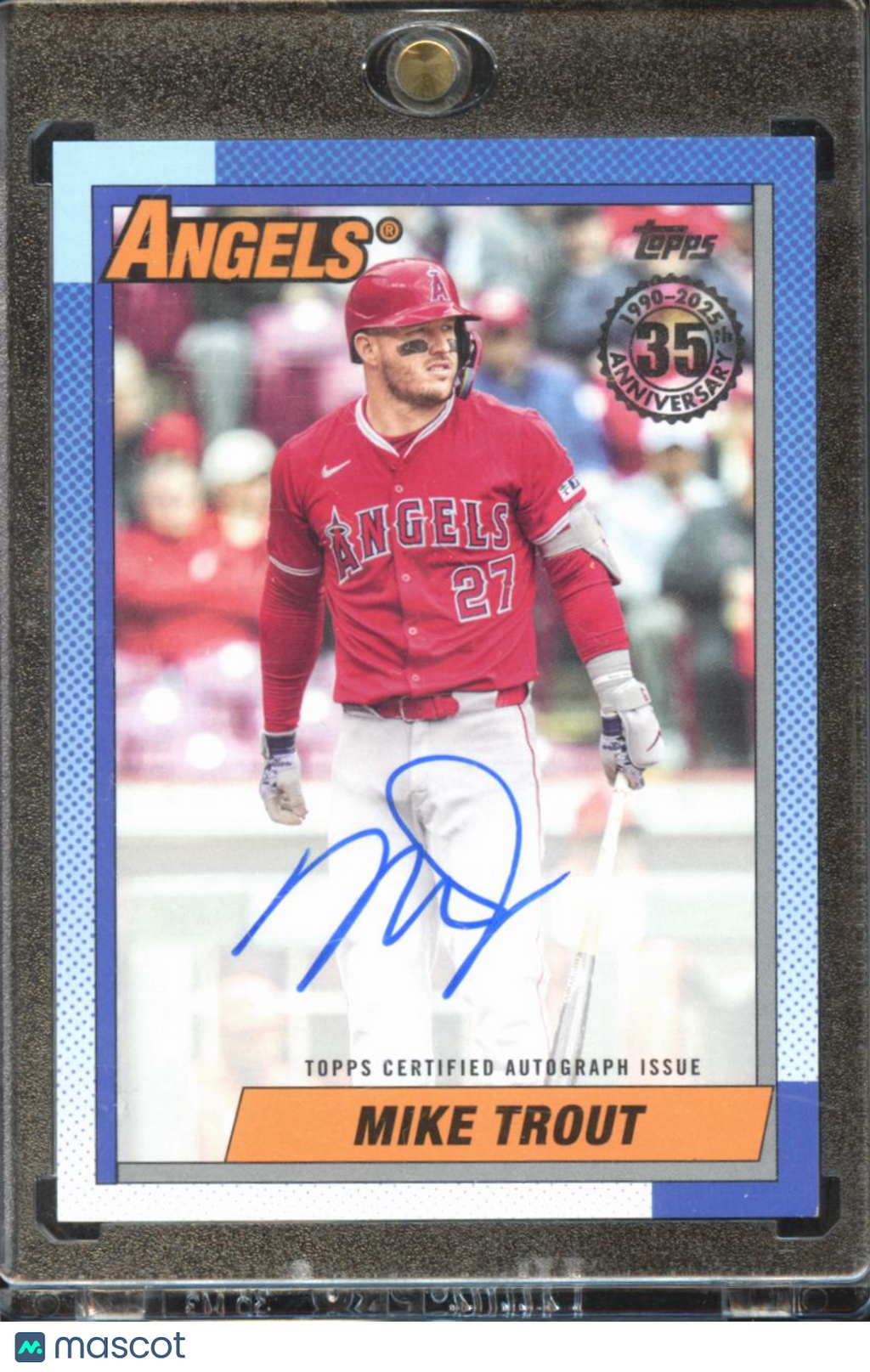Mike Trout 2025 Topps '90 On Card Auto Autograph Los Angeles Angels