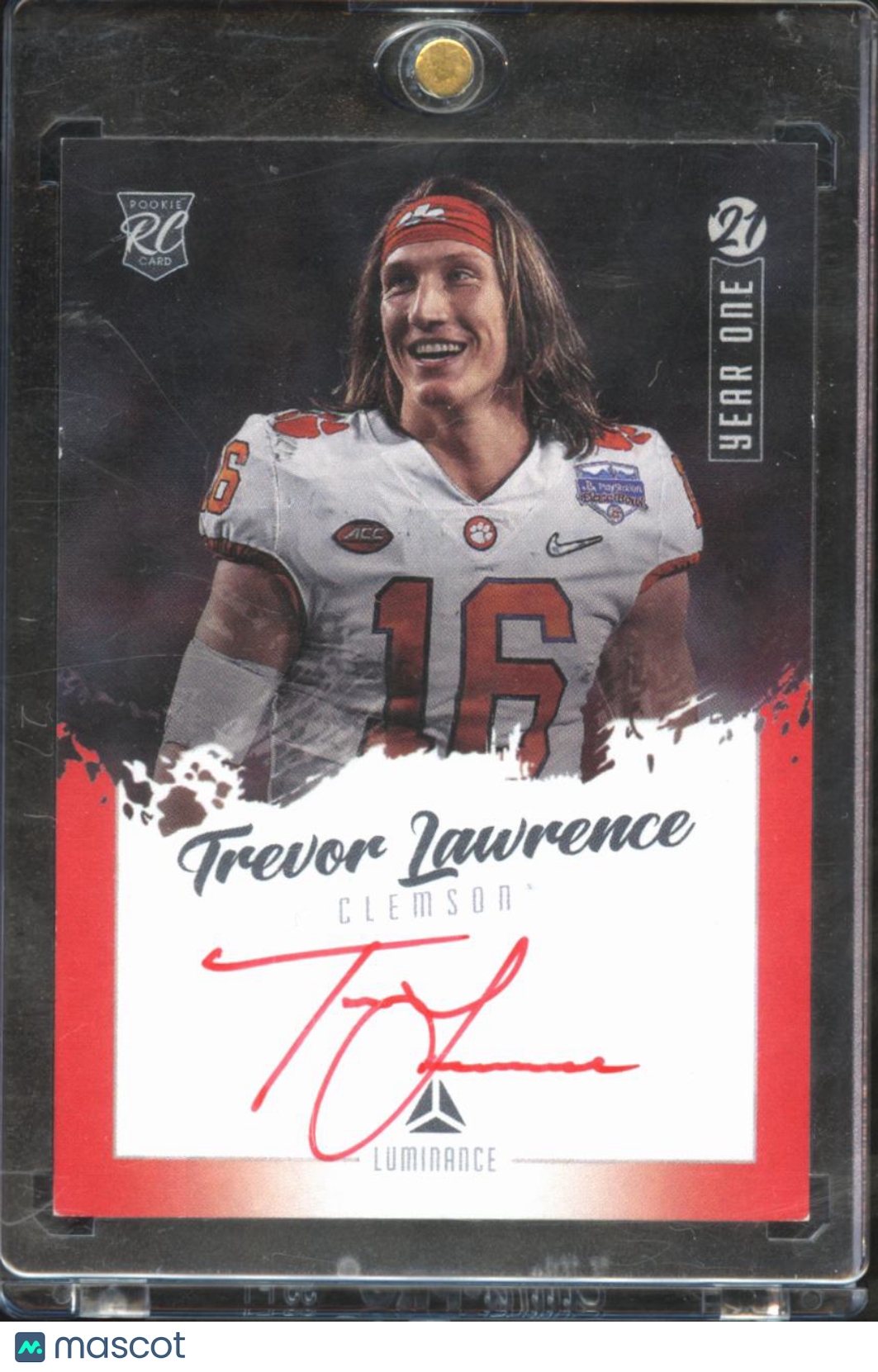Trevor Lawrence 2021 Luminance Year One Red Ink Auto Autograph RC Tigers