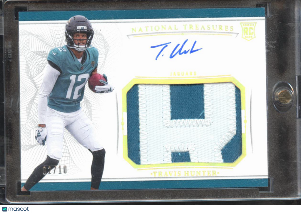 Travis Hunter 2025 National Treasures Auto Autograph Patch RC 2/10 Jaguars