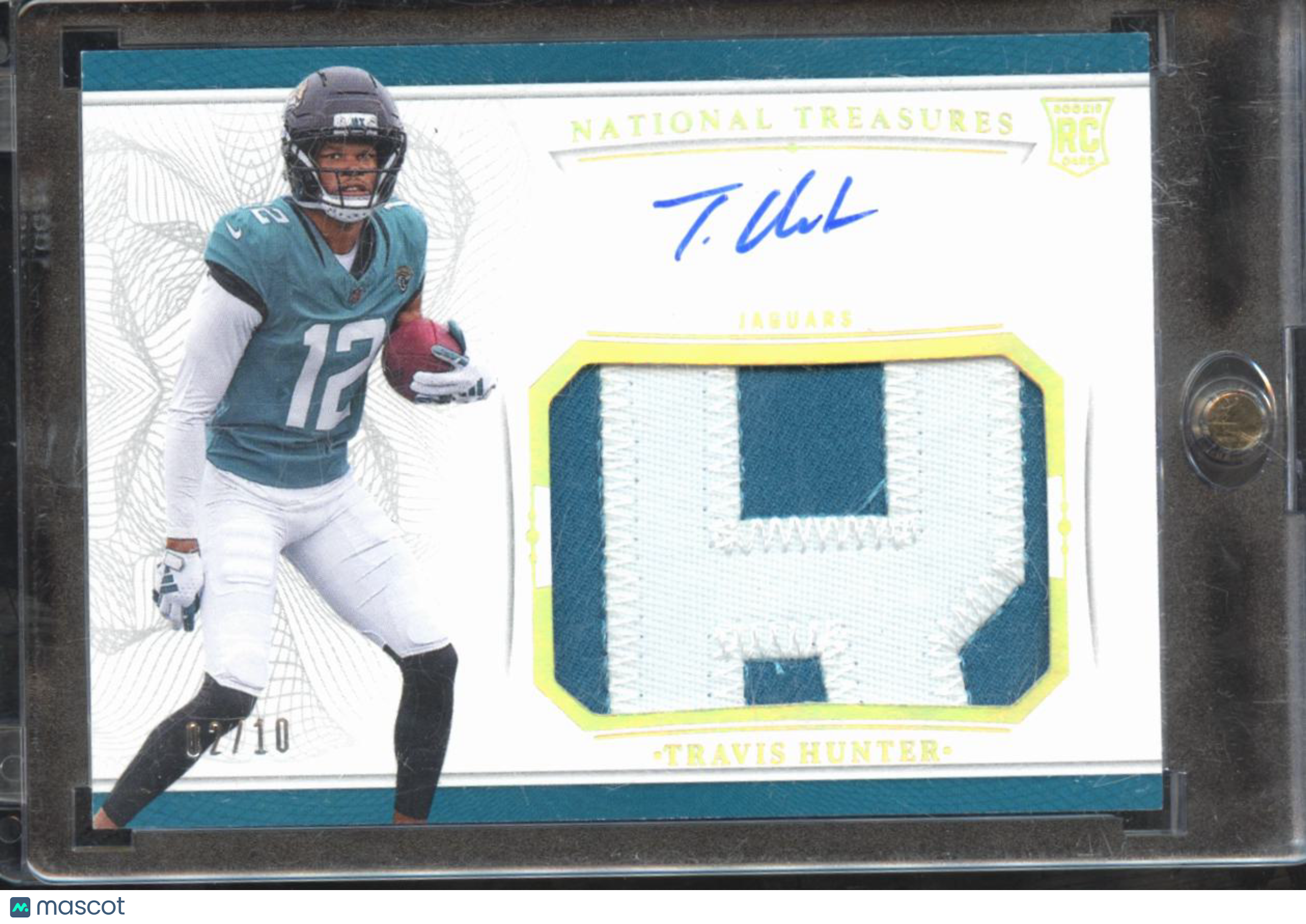 Travis Hunter 2025 National Treasures Auto Autograph Patch RC 2/10 Jaguars
