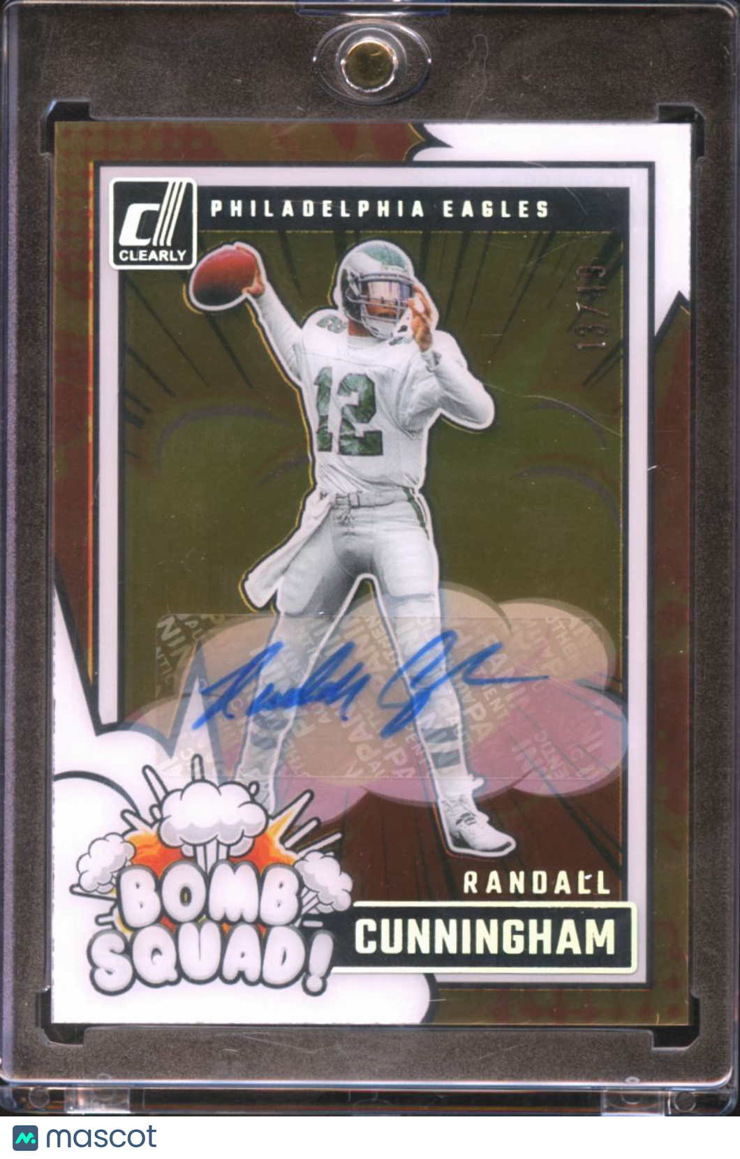 Randall Cunningham 2025 Clearly Donruss Bomb Squad Auto Autograph 13/49 Eagles