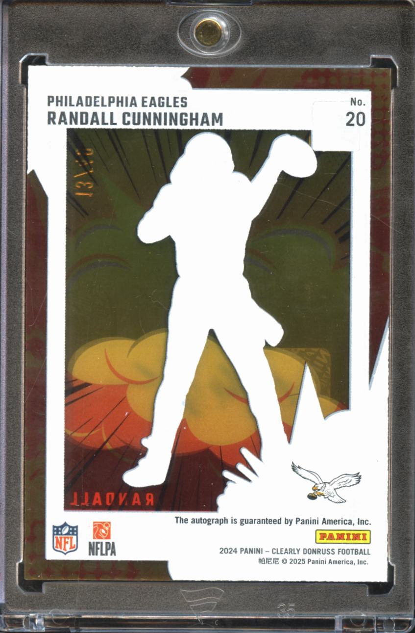 Randall Cunningham 2025 Clearly Donruss Bomb Squad Auto Autograph 13/49 Eagles