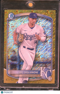 Jac Caglianone 2025 Bowman Chrome GOLD Shimmer Refractor 42/50 KC Royals
