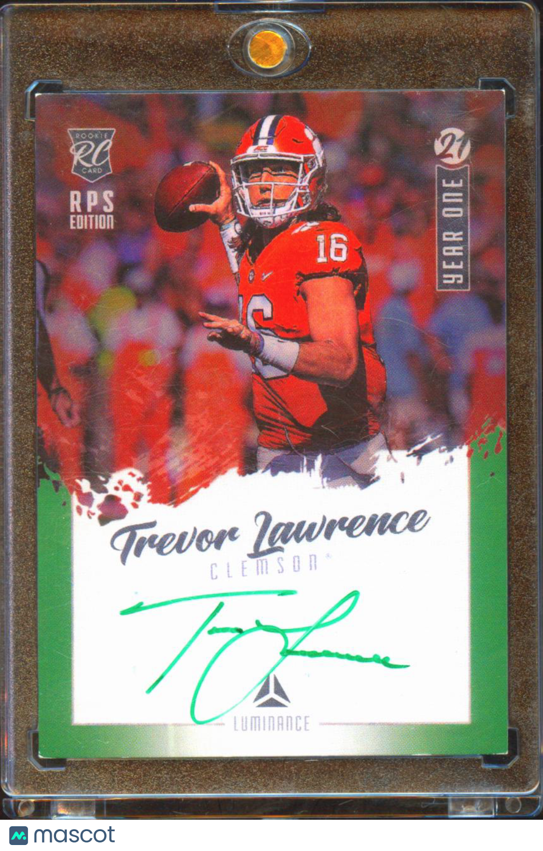 Trevor Lawrence 2021 Luminance Year One Green Ink Auto Autograph RC Tigers