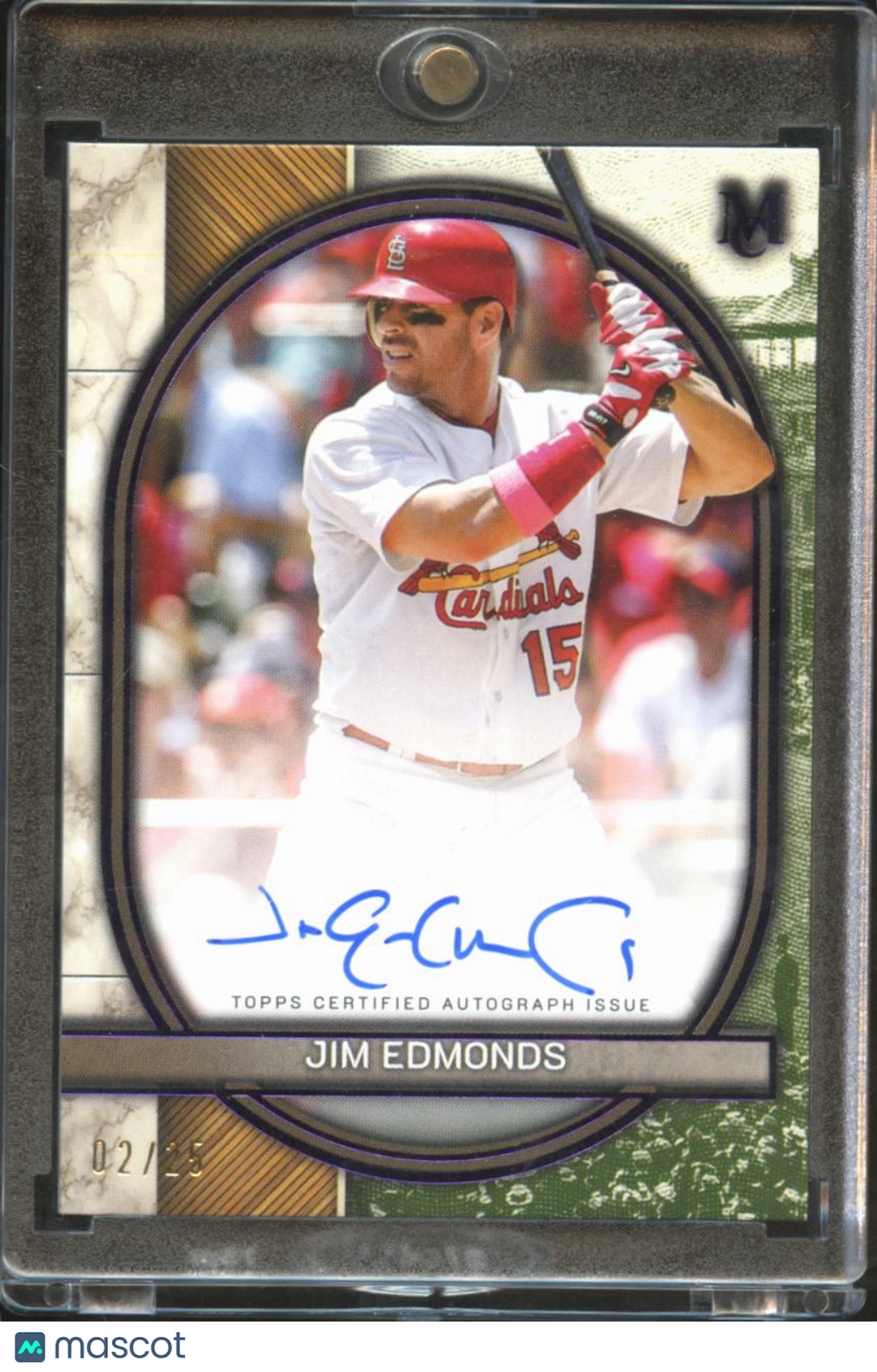 Jim Edmonds 2025 Topps Museum Collection Auto Autograph 2/25 St. Louis Cardinals