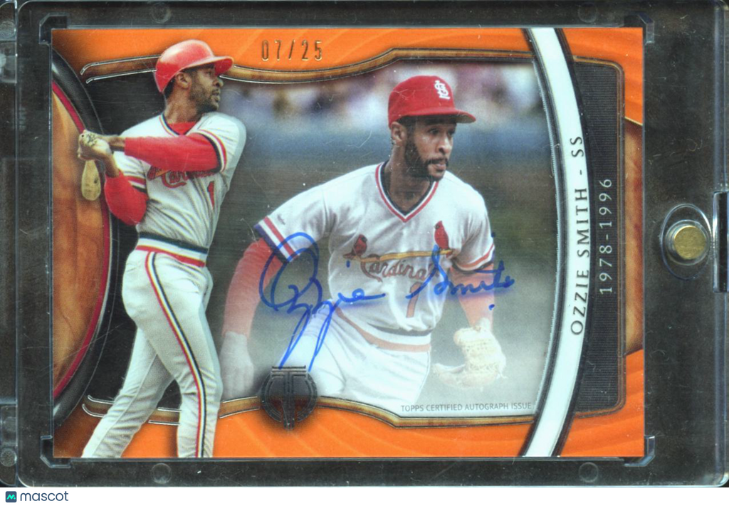 Ozzie Smith 2018 Topps Tribute Auto Autograph Orange 7/25 St. Louis Cardinals