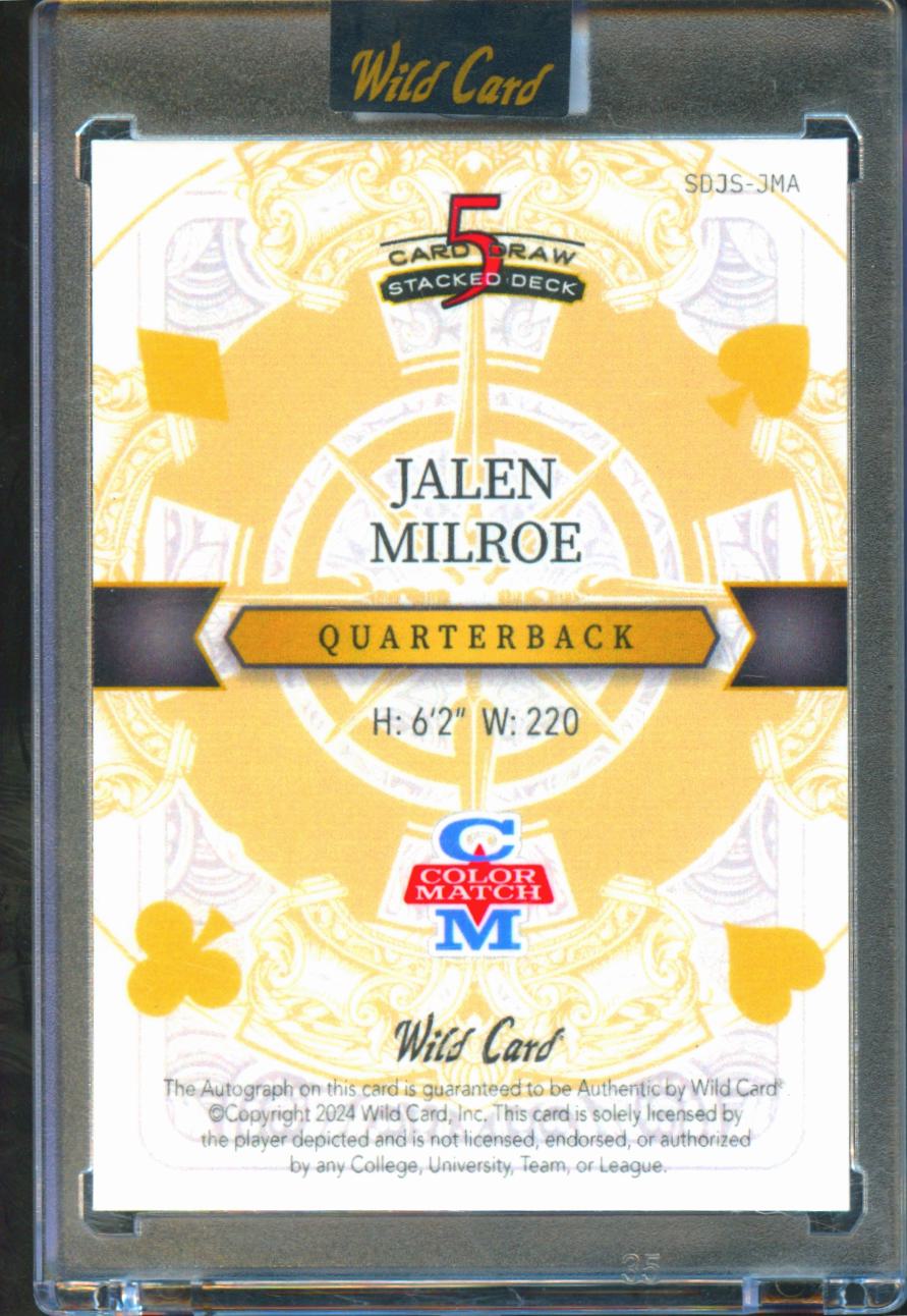 Jalen Milroe 2024 Wild Card Auto Autograph RC Red 1/1 Alabama Crimson Tide