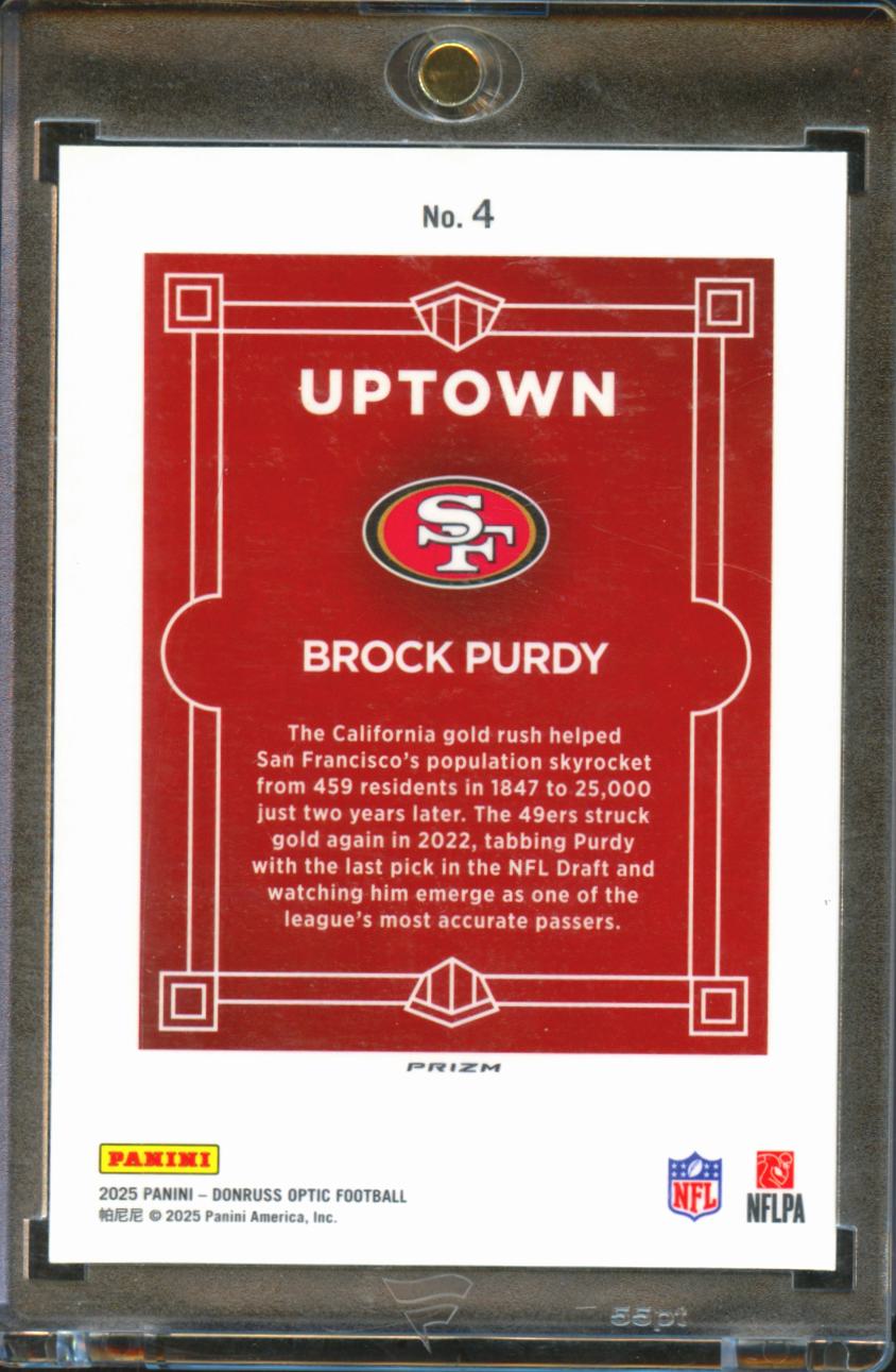 Brock Purdy 2025 Optic UPTOWN SSP CASE HIT San Francisco 49ers